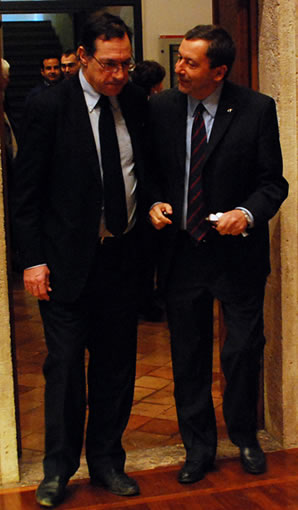 da sinistra: il presidente della crui marco mancini e il ministro francesco profumo