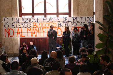 18 maggio 2010 - manifestazione in rettorato contro il decreto Gelmini
