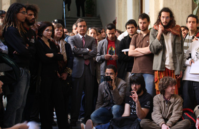 18 maggio 2010 - manifestazione in rettorato contro il decreto Gelmini