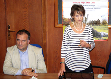 Mauro Pala e Isabella Lanciotti durante l’incontro del 7 ottobre 2010