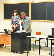 Corrado Zoppi, gi&agrave; preside della facolt&agrave; di Ingegneria e architettura, con la professoressa Di Martino