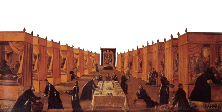 L’immagine di copertina della brochure (link a fondo pagina) è una rielaborazione grafica di San Francesco Saverio in una corsia d’ospedale, (G. Deris XVII secolo - Cagliari, Basilica di Santa Croce)