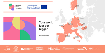 Nella mappa le otto università partner dell'alleanza europea Educ