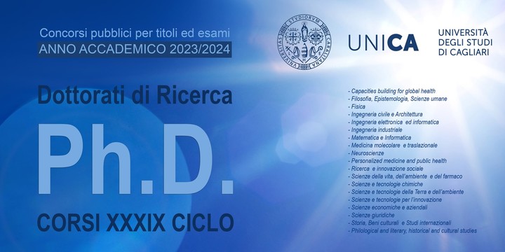 I dottorati di ricerca UniCa per l'anno accademico 2023/2024