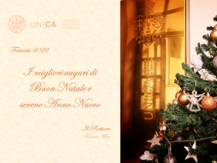 Il biglietto di auguri del professor Francesco Mola, rettore dell'ateneo di Cagliari