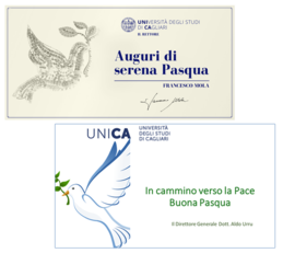Le "cartoline" di auguri del Magnifico rettore e del Direttore generale dell'Universit&agrave; di Cagliari