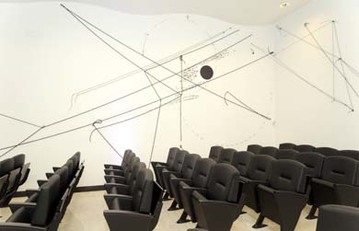 Particolare dell&rsquo;aula magna &ldquo;Maria Lai&rdquo; (via Nicolodi 102, Cagliari) del polo economico, giuridico e politico dell'Universit&agrave; di Cagliari