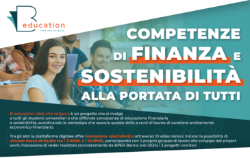 Opportunit&agrave; di formazione in tema di finanza sostenibile per gli studenti e le studentesse di tutte le facolt&agrave;