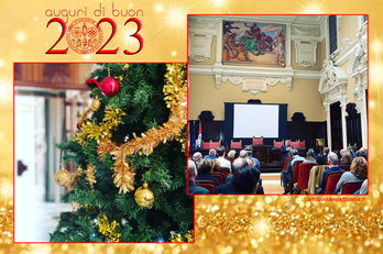 Cagliari, 21/12/2022. Un'altra immagine, sempre con gli scatti di Carlo Contu, dell'incontro in rettorato per lo scambio di auguri