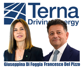 l'Ad di Terna Giuseppina Di Foggia con Francesco Del Pizzo, coordinatore scientifico del Tyrrhenian Lab