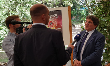 Il rettore Mola intervistato per RaiTre al termine della conferenza stampa