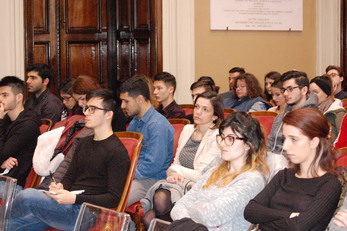 Gli studenti in Aula magna