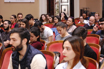 Studenti nell'Aula magna durante il seminario
