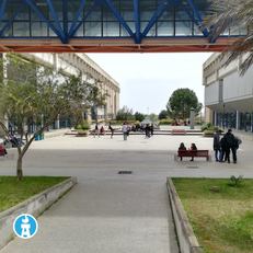 Un altro scorcio della Cittadella di Monserrato: la A dei giochi appare in tutte le aree dell'Università di Cagliari