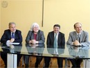 CEV, la conferenza stampa: il DG Urru, il Rettore Del Zompo, il Prorettore Mola, il prof. Elio Usai