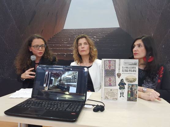 La presentazione del volume. Da sinistra Rita Pamela Ladogana, Vanna Fois, Susanna Paulis