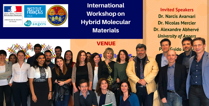 Cittadella di Monserrato, 17/18 maggio 2018 - Workshop scientifico sui materiali molecolari mono e multifunzionali ibridi (organici/inorganici)