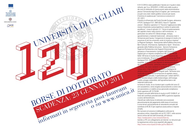 Locandina corsi di dottorato - XXVI ciclo