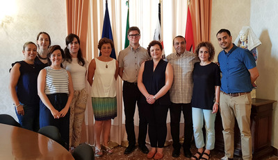 Cagliari, 4 luglio 2018 - Un'altra immagine della prof.ssa Carucci con il gruppo di valutatori internazionali e rappresentanti del Consiglio d'Europa