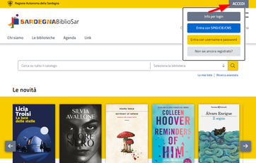 Accesso al catalogo BiblioSAR