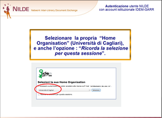 Selezione della Home Organisation