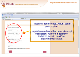 Compilare le scheda dei dati