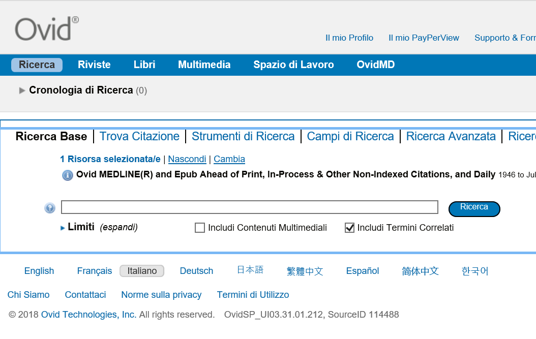 Training sulla banca dati Medline