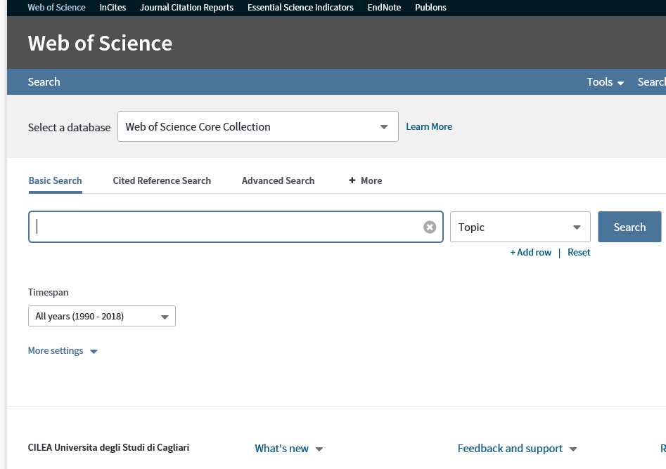 Training sulla banca dati Web of Science