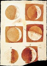 Una tavola che riproduce le fasi lunari, studiate da Galileo Galilei (15 febbraio 1564, Pisa -ennaio 1642, Arcetri)