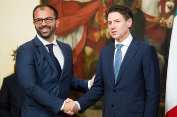 Il vice ministro Fioramonti con il Presidente del Consiglio, Giuseppe Conte