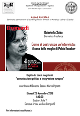 La locandina dell'incontro di venerd&igrave; 22 novembre alle 12 (rinviato al 29)