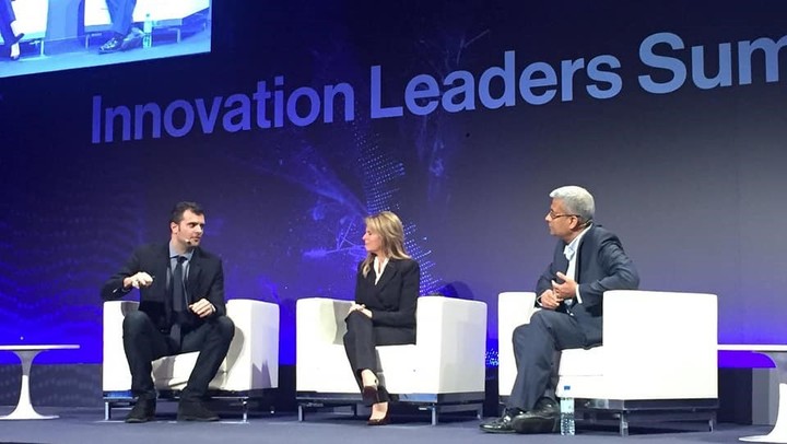 Battista Biggio con con Nicole Eagan, CEO Darktrace, e J.R. Rao, IBM Fellow and Director of Security Research, IBM