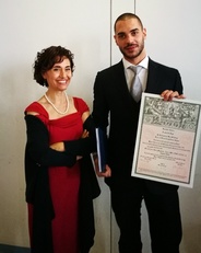 La professoressa Maria Cristina Porcu con Matteo Arricca
