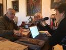 Un momento dell'intervista di Roberto Taglialegna con il Rettore Maria Del Zompo e il Prorettore alla Internazionalizzazione Alessandra Carucci