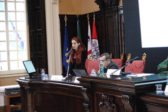 Ester Cois durante l'incontro di questa mattina