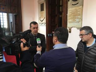 Luigi Raffo intervistato dalla stampa a margine del convegno di presentazione del progetto SUPERA