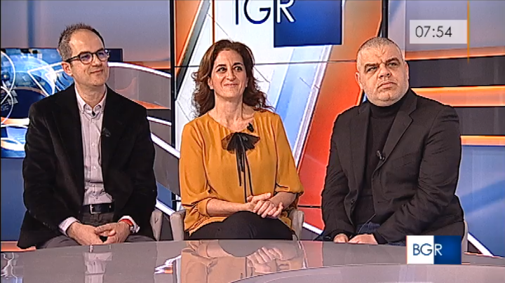 Giovanni Battista Cocco, Caterina Giannattasio e Carlo Atzeni durante la trasmissione
