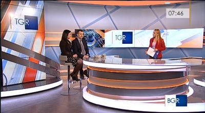 L'intervista nello studio della TgR Sardegna della RAI