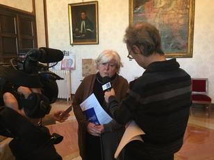 Alberto Viazzi intervista il Rettore per il TgR RAI Sardegna a margine della conferenza stampa