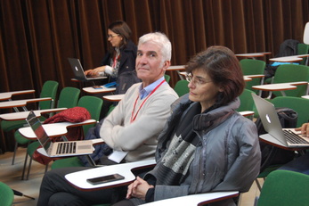 Emanuela Marrocu con Stefano Usai, Presidente della Facoltà di Scienze economiche, giuridiche e politiche