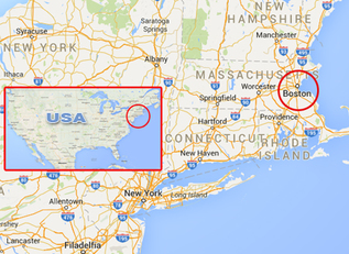 nella mappa Boston e il Massachusetts