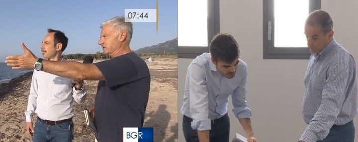 A sinistra Mauro Scanu con Sandro Demuro, a destra Carlo Manca con Giovanni De Giudici