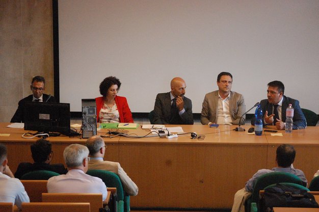 Un momento dell'iniziativa: Riccardo Barbieri, Rosella Carè, Luca Piras, Francesco Sanna e Massimo Temussi