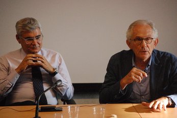 Riccardo De Lisa con Aldo Pavan, direttore del Dipartimento di Scienze economiche e aziendali