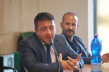 L'intervento del Direttore generale dell'ASPAL, Massimo Temussi. Accanto a lui Matteo Muntoni