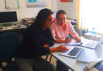 Ferdinando Fornara e Dina K. Shehayeb al lavoro per la preparazione del corso già nel mese di luglio 2018 all'Università di Cagliari