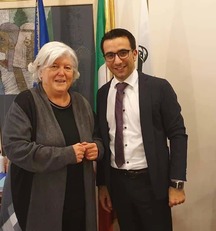 Maria Del Zompo e Gianni Lampis al termine dell'incontro