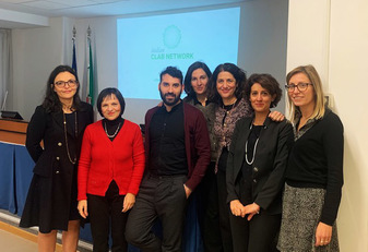 Roma, 20 gennaio 2020. La professoressa Maria Chiara Di Guardo (prima da sinistra) e lo staff del CLab dell'Università di Cagliari