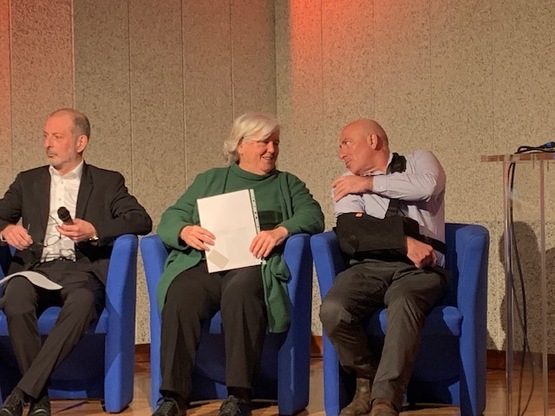 Cagliari. Da sinistra,  Andrea Biancareddu, Maria Del Zompo e Massimo Carpinelli