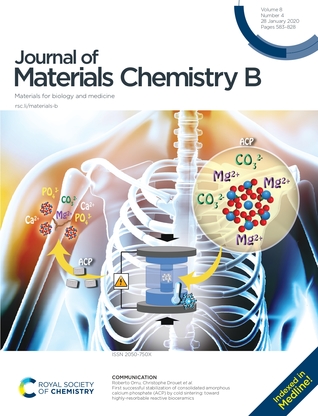 La copertina del numero di gennaio 2020 del Journal of materials chemistry B